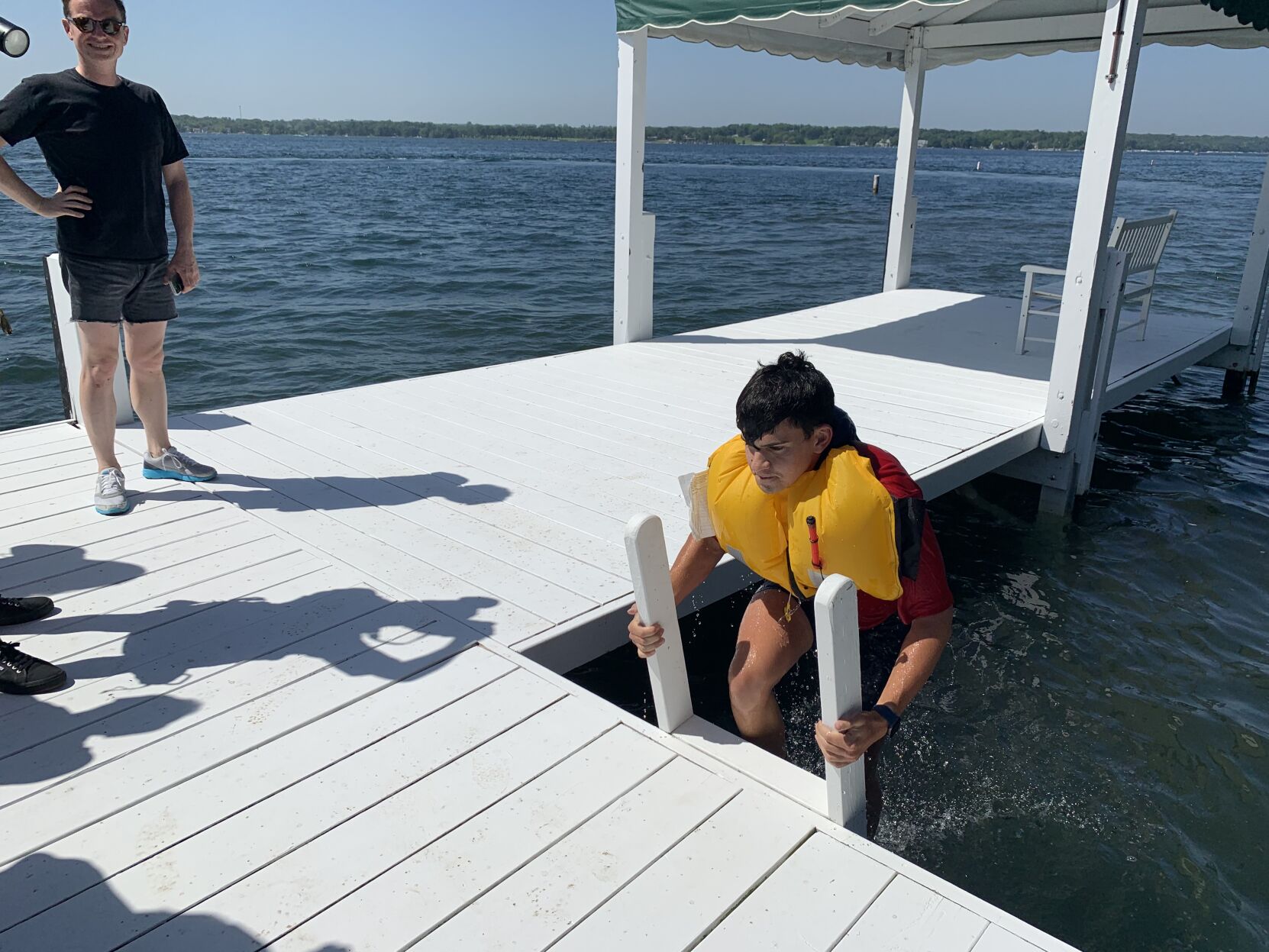Oops! He missed the pier
